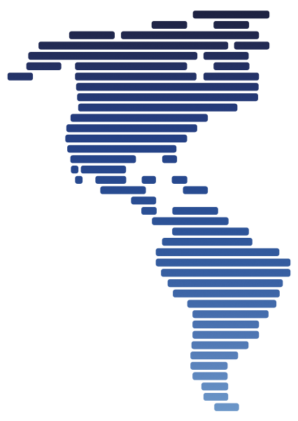 Aviation and Flight Services covering the American Continent map